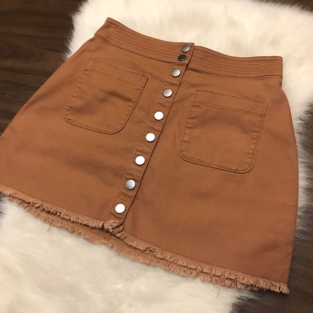 MADEWELL High Waist Snap Skirt In Burnt Sienna - Picture 4 of 11